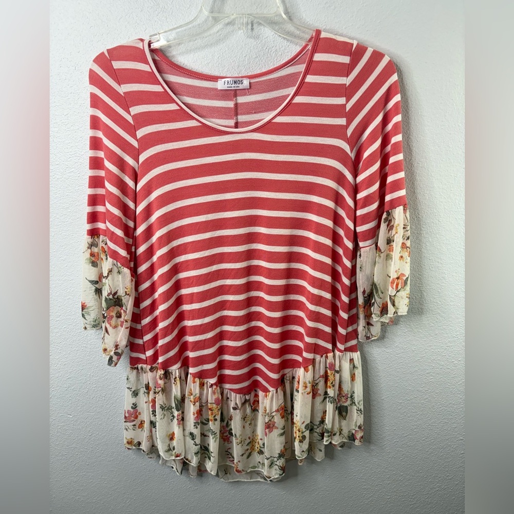 Frumos 3/4 Sleeve Blouse Size Small NWOT